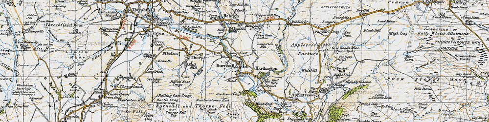 Old map of Burnsall in 1947
