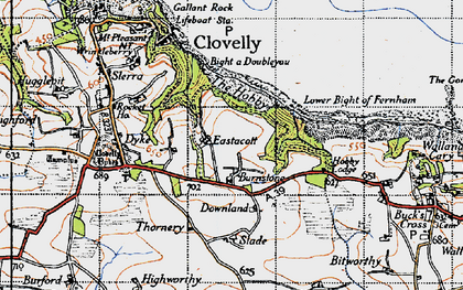 Old map of Burnstone in 1946