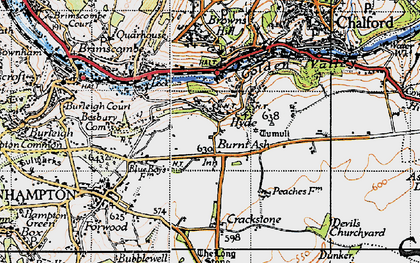 Old map of Burnt Ash in 1946