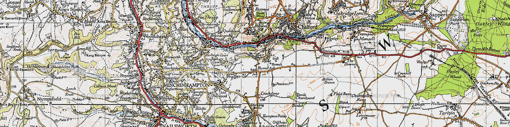 Old map of Burnt Ash in 1946