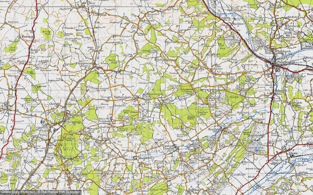 Old Map of Burnt Hill, 1947 in 1947