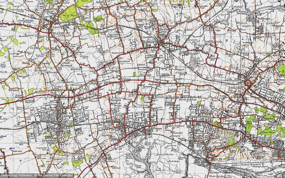 Old Map of Burnt Mills, 1945 in 1945