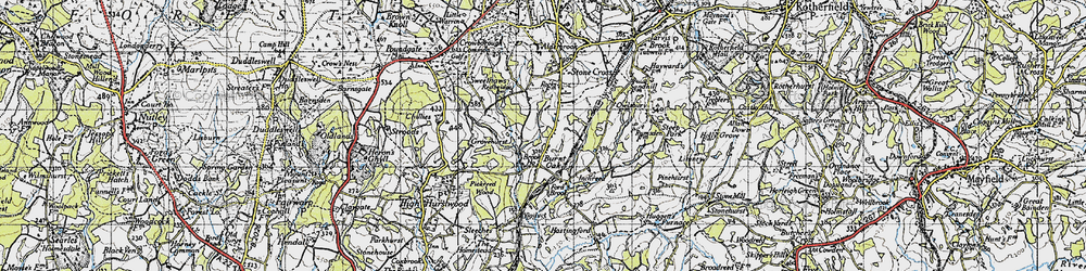 Old map of Burnt Oak in 1940