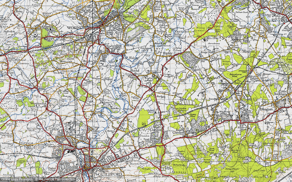Old Map of Burntcommon, 1940 in 1940