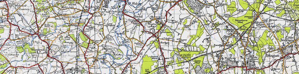 Old map of Burntcommon in 1940