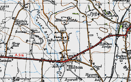 Old map of Burntheath in 1946