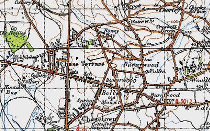 Old map of Burntwood in 1946