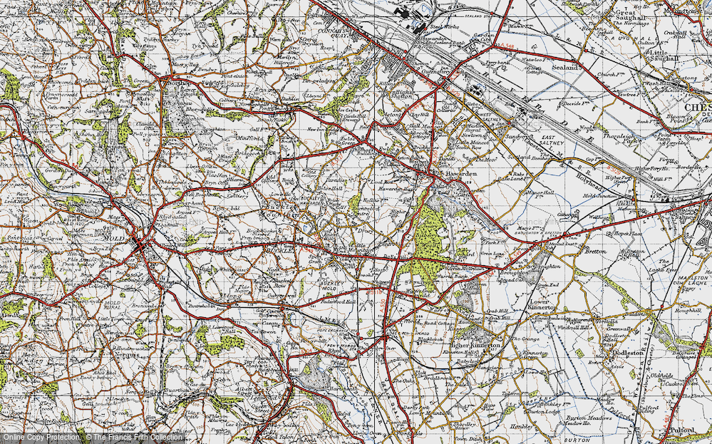 Old Map of Burntwood Pentre, 1947 in 1947