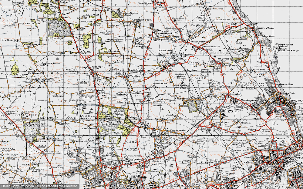 Old Map of Burradon, 1947 in 1947
