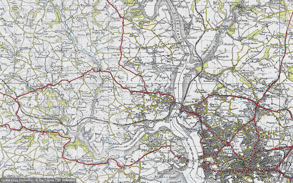 Old Map of Burraton, 1946 in 1946