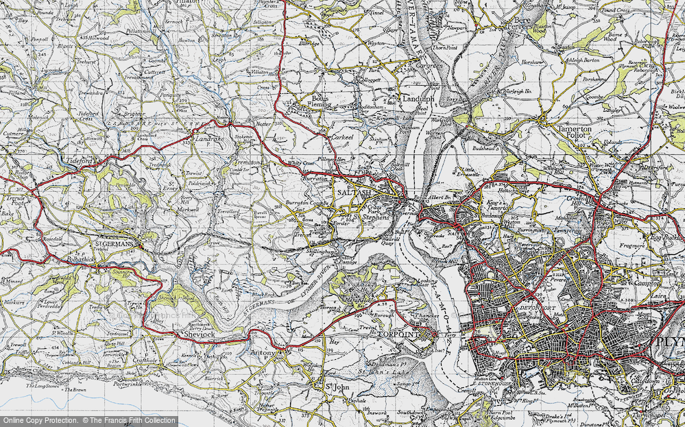 Old Map of Burraton Coombe, 1946 in 1946