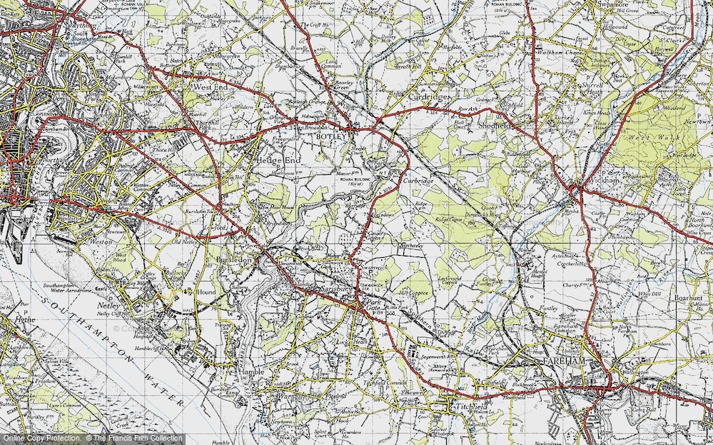 Old Map of Burridge, 1945 in 1945