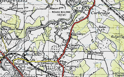 Old map of Burridge in 1945