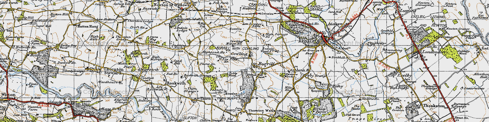 Old map of Burrill Beck in 1947
