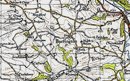 Old map of Burrington in 1946