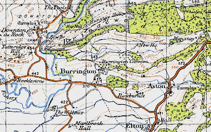 Old map of Burrington in 1947