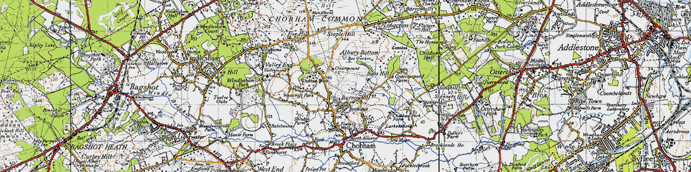 Old map of Albury Bottom in 1940
