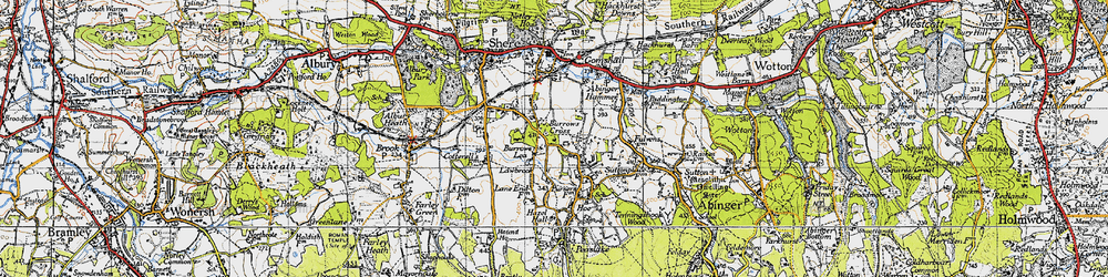 Old map of Burrows Cross in 1940