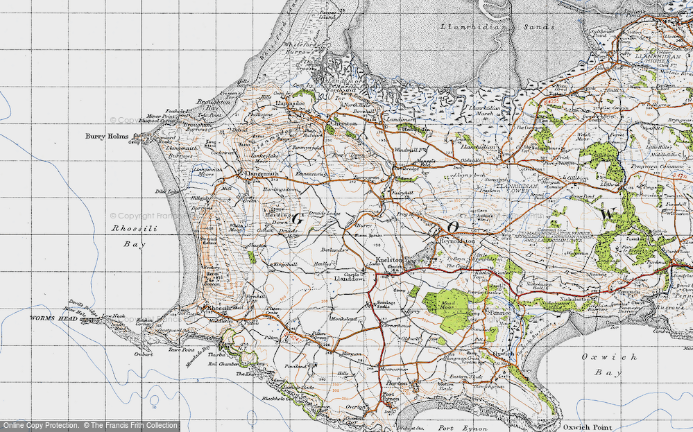 Old Map of Historic Map covering Betlands in 1946
