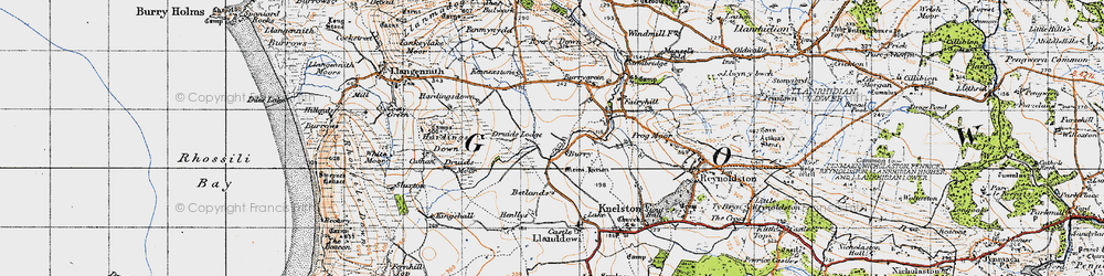 Old map of Betlands in 1946