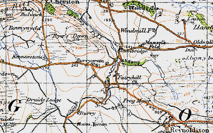 Old map of Burry Green in 1946