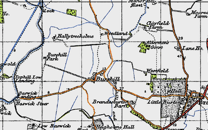 Old map of Aldermen's Gorse in 1947