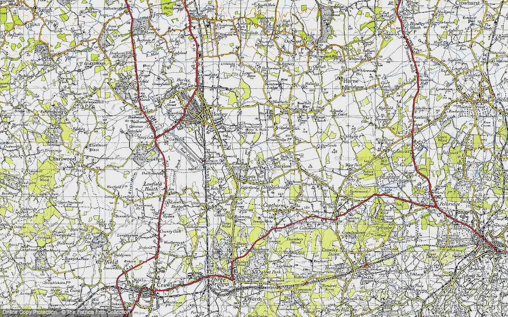 Old Map of Burstow, 1940 in 1940