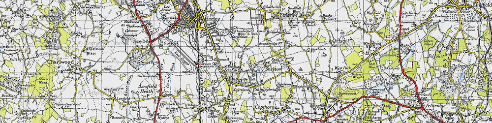 Old map of Burstow in 1940