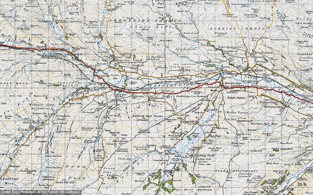 Old Map of Historic Map covering Browna Paddocks in 1947