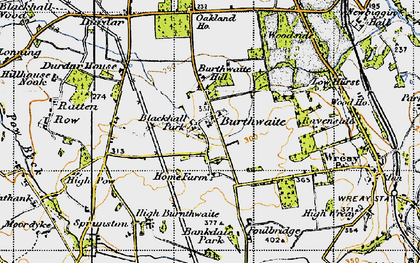 Old map of Burthwaite in 1947