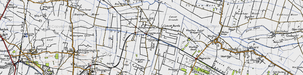 Old map of Burtle in 1946