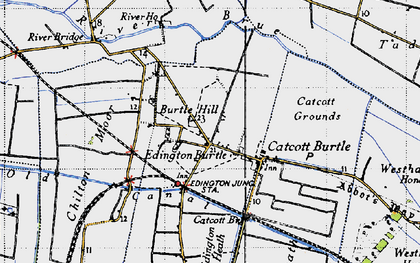 Old map of Burtle Hill in 1946