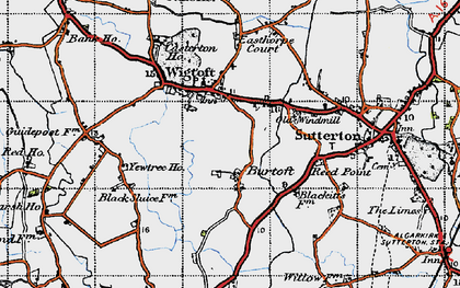 Old map of Burtoft in 1946