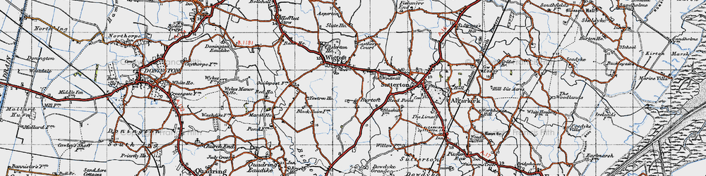Old map of Burtoft in 1946