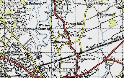 Old map of Burton in 1940