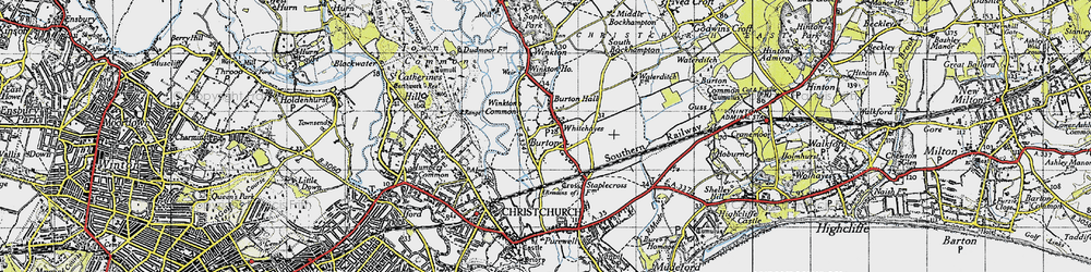 Old map of Burton in 1940