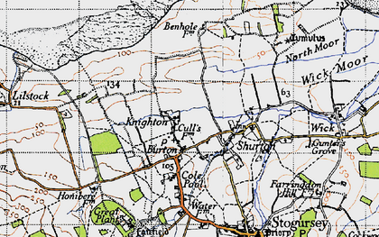 Old map of Burton in 1946