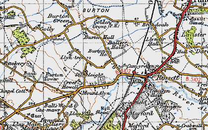 Old map of Burton Tower in 1947