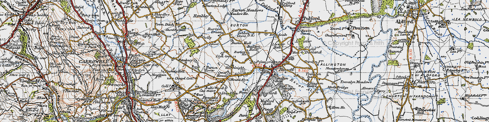 Old map of Croes Howell in 1947