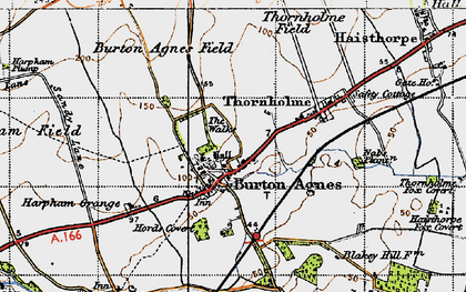Old map of Burton Agnes Field in 1947