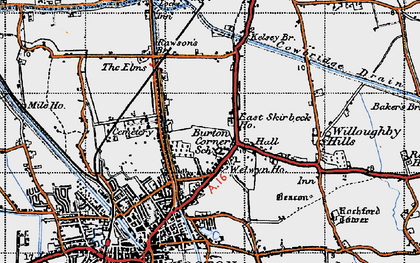 Old map of Burton Corner in 1946