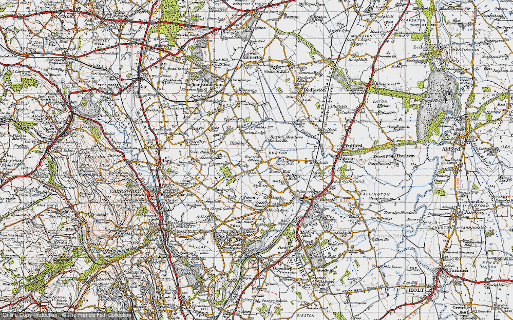 Old Map of Burton Green, 1947 in 1947