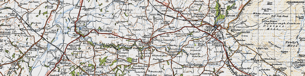 Old map of Burton in Lonsdale in 1947