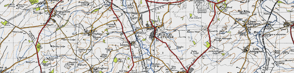 Old map of Burton Latimer in 1946