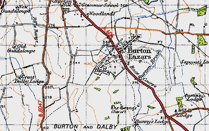 Old map of Burton Brook in 1946