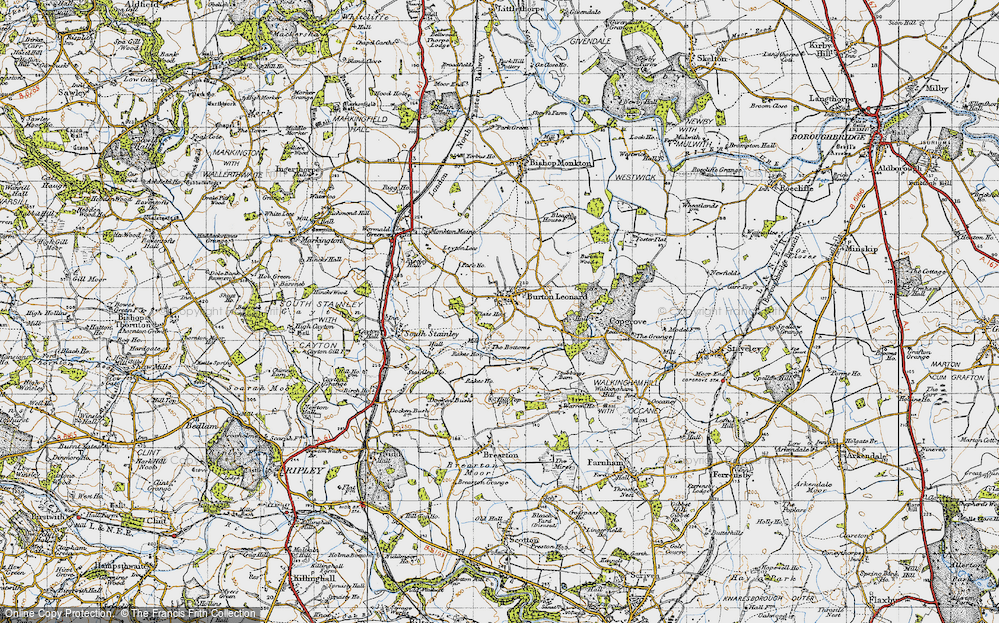 Old Map of Burton Leonard, 1947 in 1947