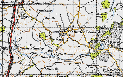 Old map of Leyton Lees in 1947