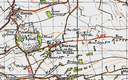 Old map of Burton on the Wolds in 1946