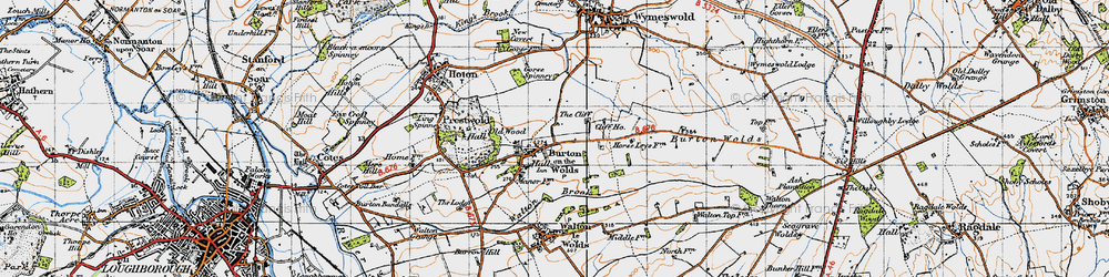 Old map of Burton on the Wolds in 1946