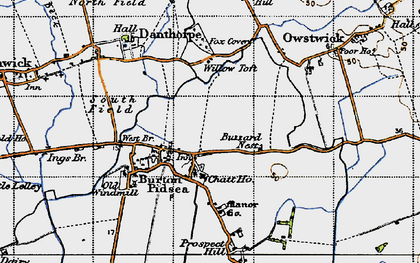 Old map of Willow Toft Fox Covert in 1947